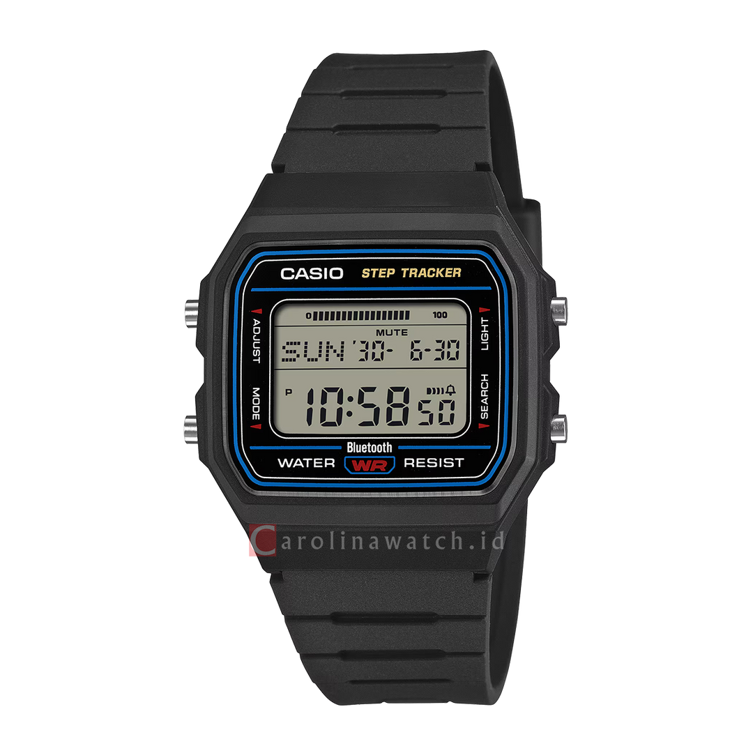Jam Tangan Casio General F-B100W-1A Unisex Digital Dial Black Resin Band