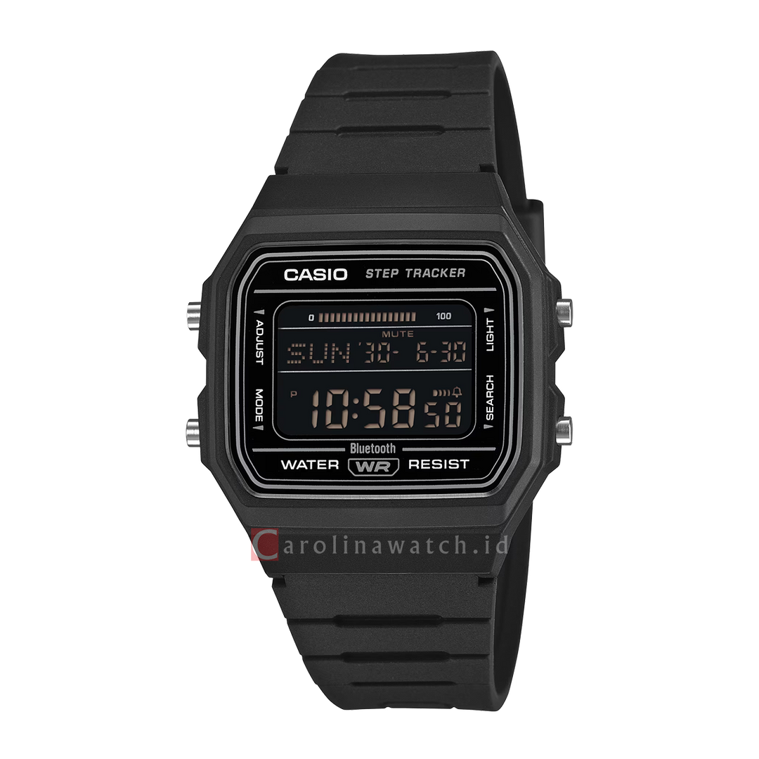 Jam Tangan Casio General F-B100W-1B Unisex Digital Dial Black Resin Band