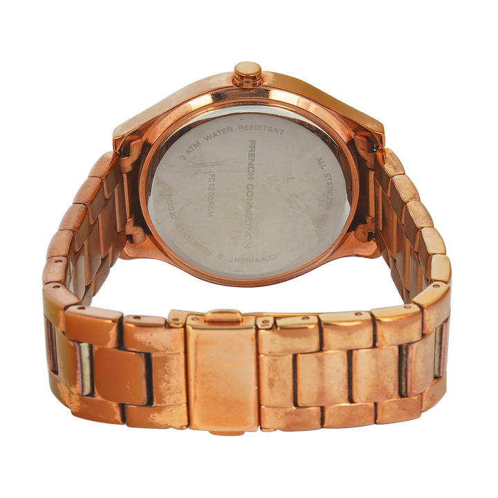 Jam Tangan French Connection FC1205RGM Women Gold Dial Rose Gold Stainless Steel Strap