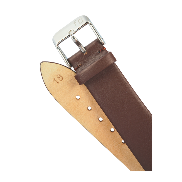 Jam Tangan French Connection FC1214C Women Silver Dial Brown Leather Strap