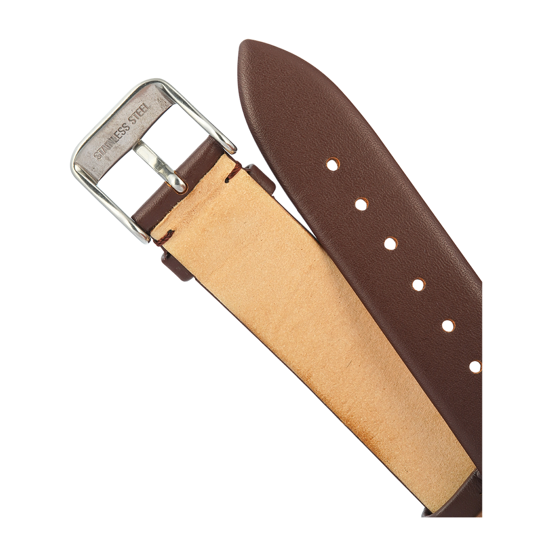 Jam Tangan French Connection FC1214C Women Silver Dial Brown Leather Strap