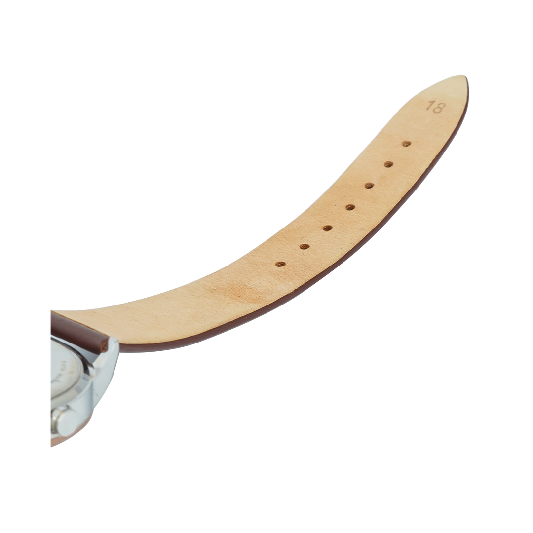 Jam Tangan French Connection FC1214C Women Silver Dial Brown Leather Strap