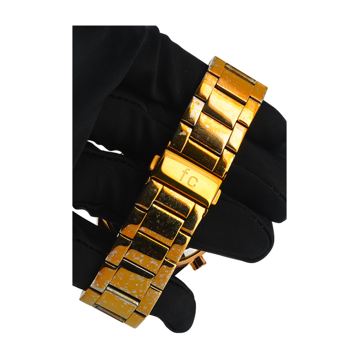 Jam Tangan FRENCH CONNECTION FC1230RGM Multifunction Women Gold Dial Rose Gold Stainless Steel Strap