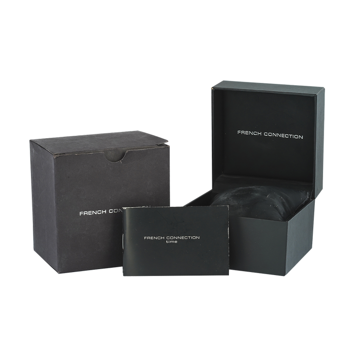 Jam Tangan FRENCH CONNECTION FC1230RGM Multifunction Women Gold Dial Rose Gold Stainless Steel Strap