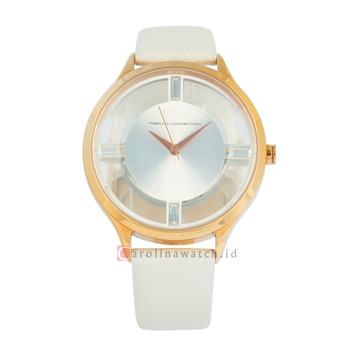 Jam Tangan French Connection FC1233W Women Analog Dial White Leather Strap
