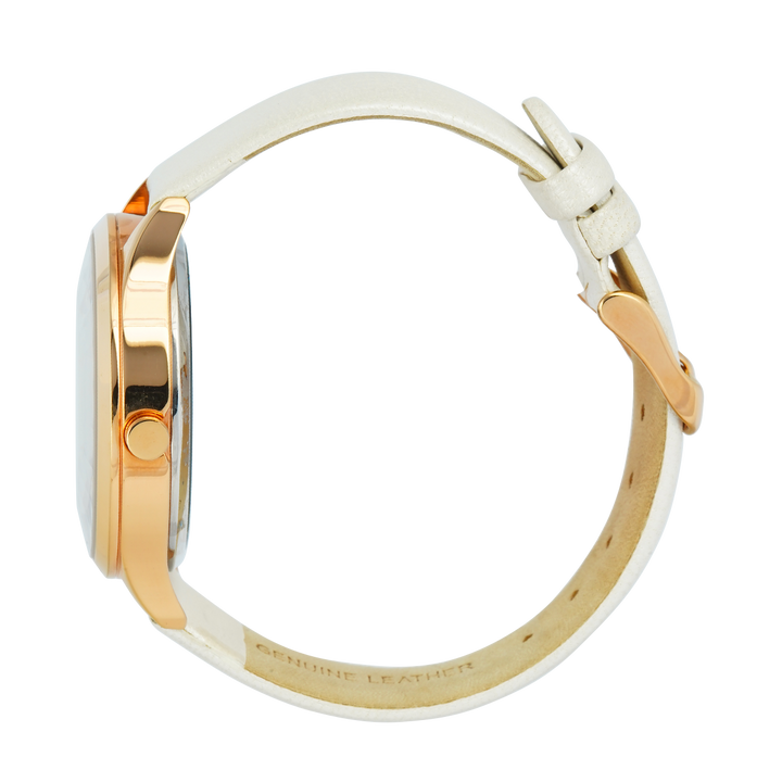 Jam Tangan French Connection FC1233W Women Analog Dial White Leather Strap