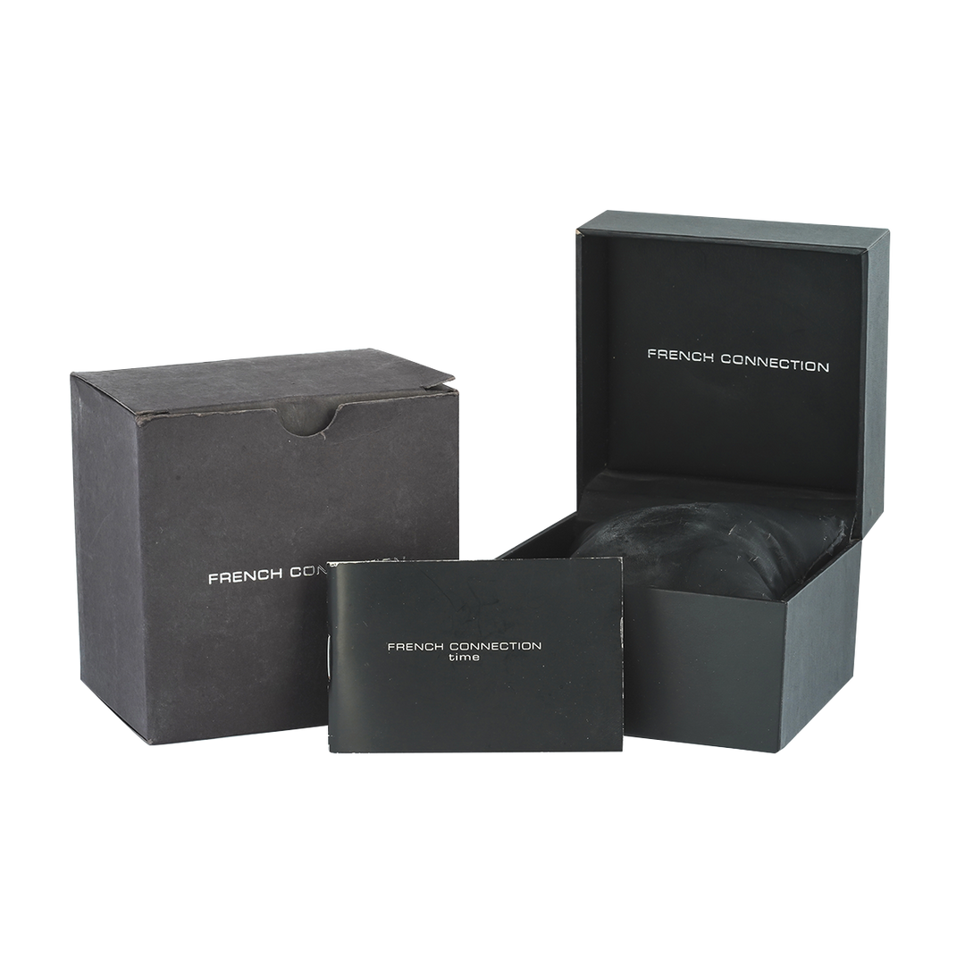 Jam Tangan French Connection FC1233W Women Analog Dial White Leather Strap