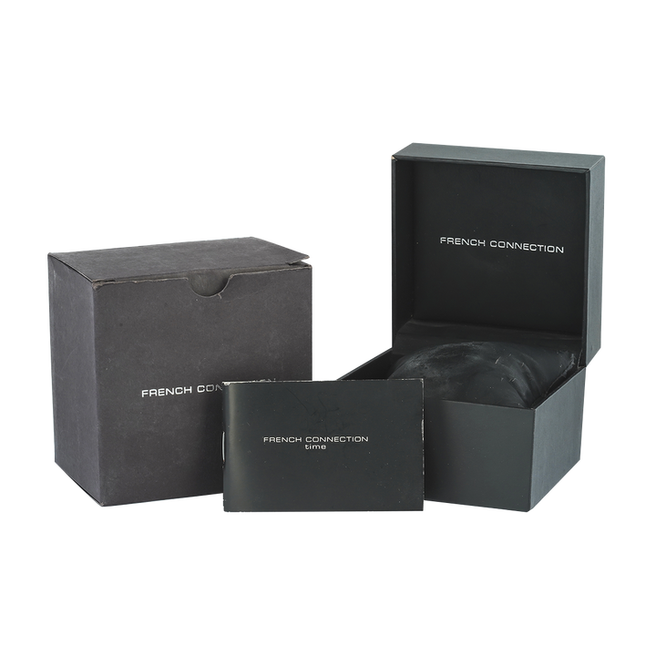 Jam Tangan French Connection FC1233W Women Analog Dial White Leather Strap