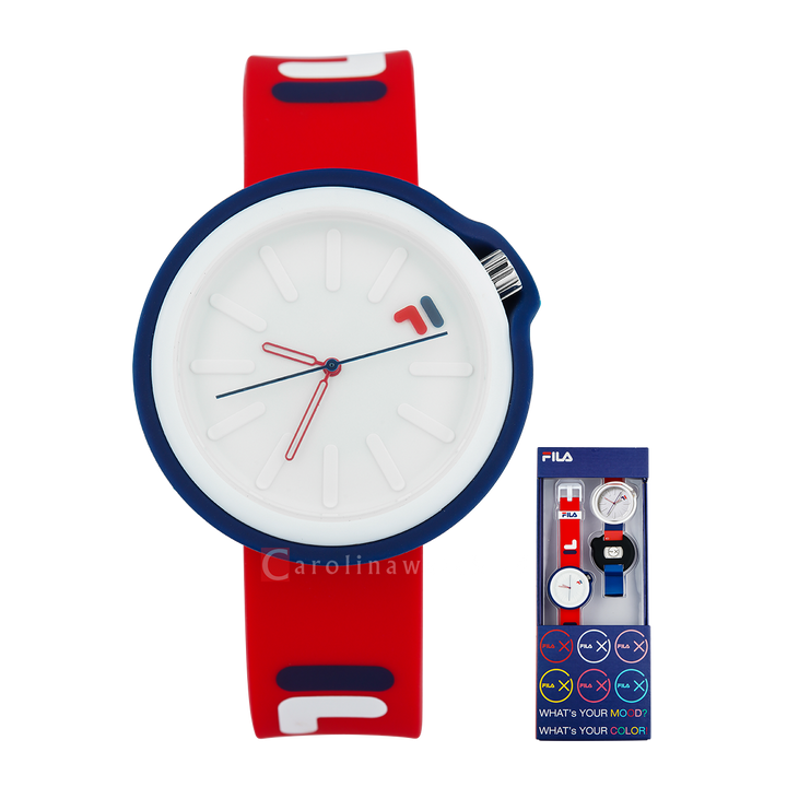 Jam Tangan FILA FL38315-005 White Dial Red Rubber Strap