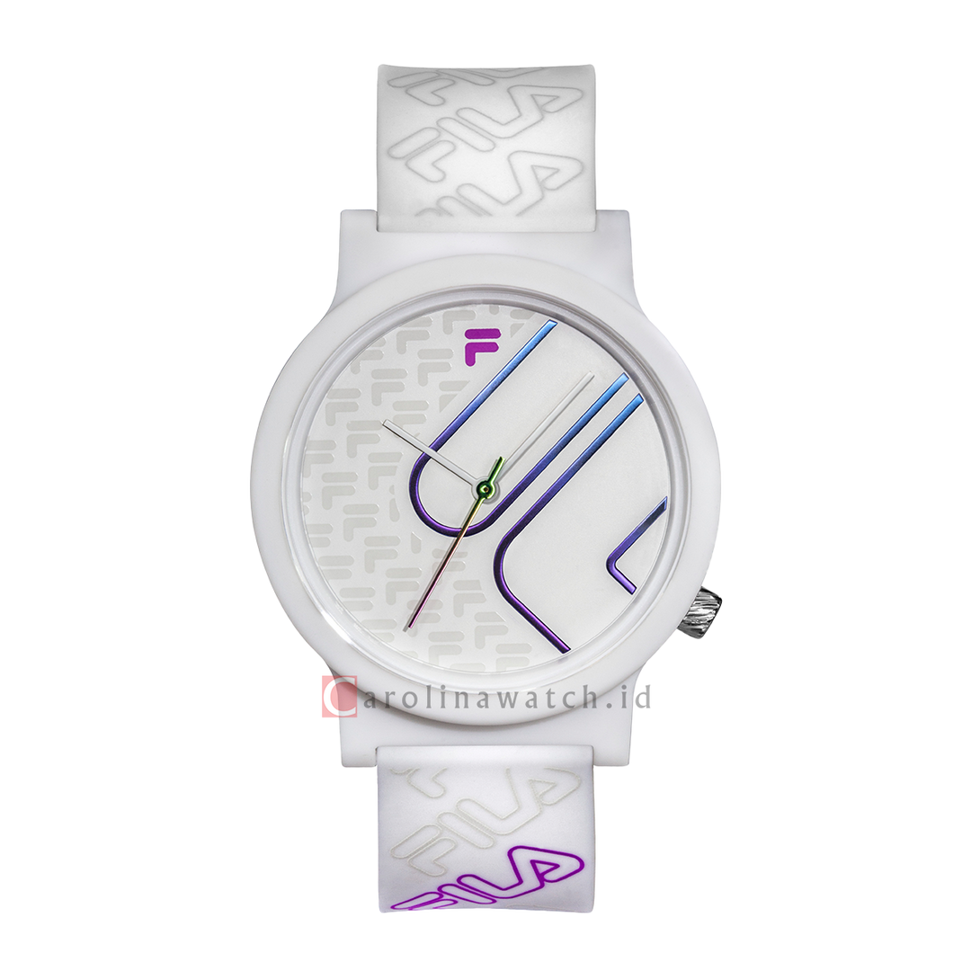 Jam Tangan FILA Mono Line FL38320-201 Unisex White Dial White Rubber Strap