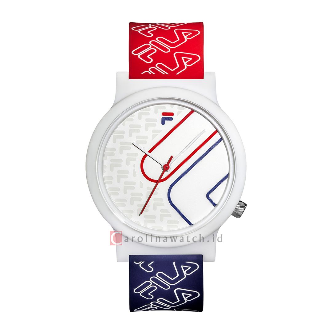 Jam Tangan FILA Mono Line FL38320-203 Unisex White Dial Dual Color Rubber Strap