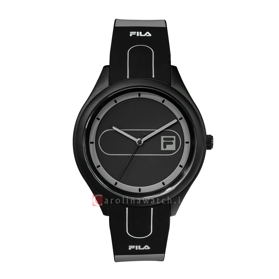 Jam Tangan FILA FL38321-002 Unisex Black Dial Black Rubber Strap