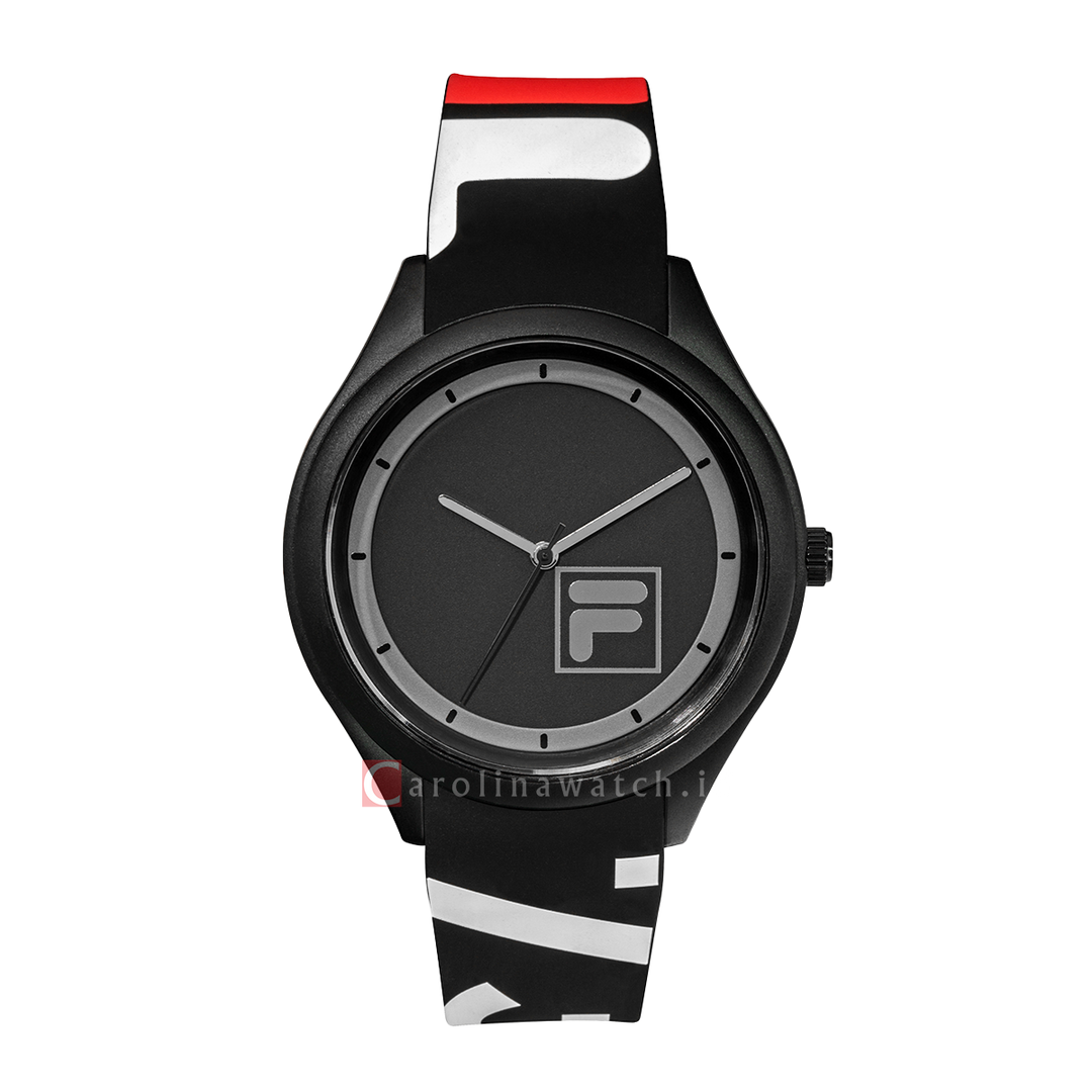 Jam Tangan FILA FL38321-102 Unisex Black Dial Black Rubber Strap