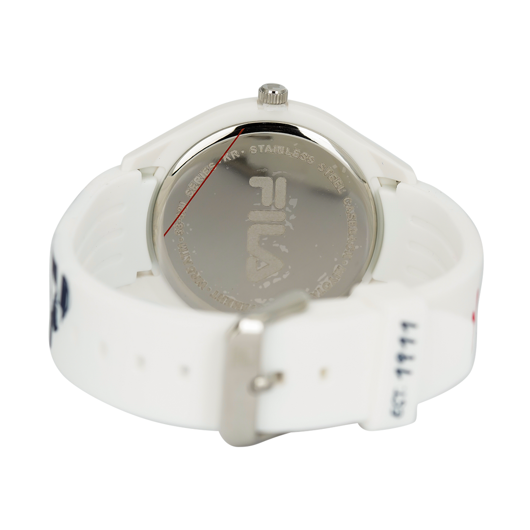 Jam Tangan FILA Italia Biella FL38321-301 Unisex White Dial White Rubber Strap