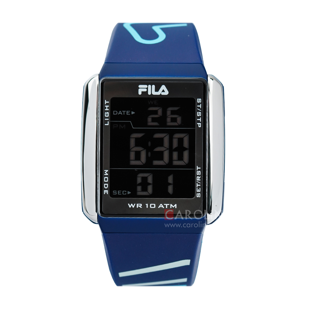 Jam Tangan FILA FL38325-004 Women Digital Dial Blue Rubber Strap