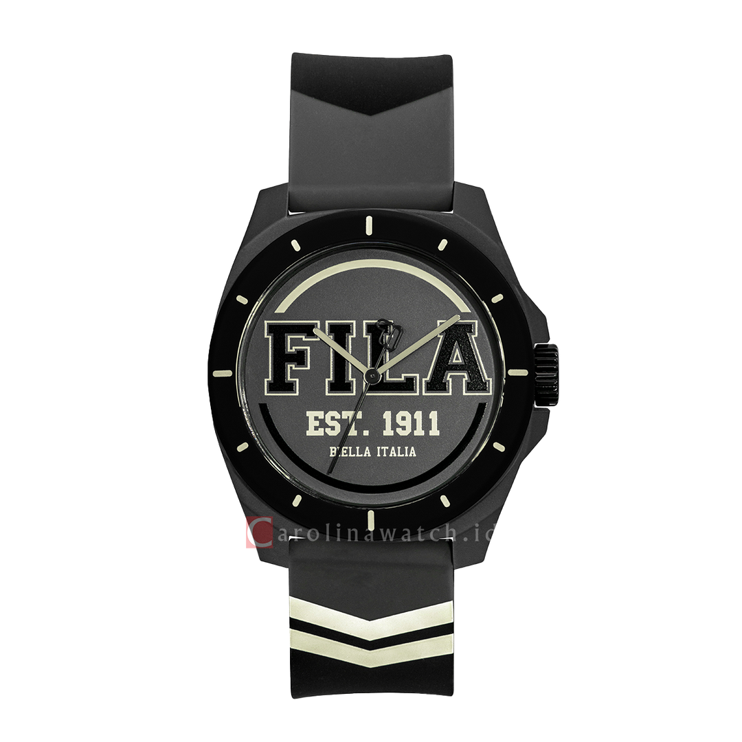 Jam Tangan FILA Italia Biella FL38331-004 Unisex Reinterpret 70's Grey Dial Grey Rubber Strap