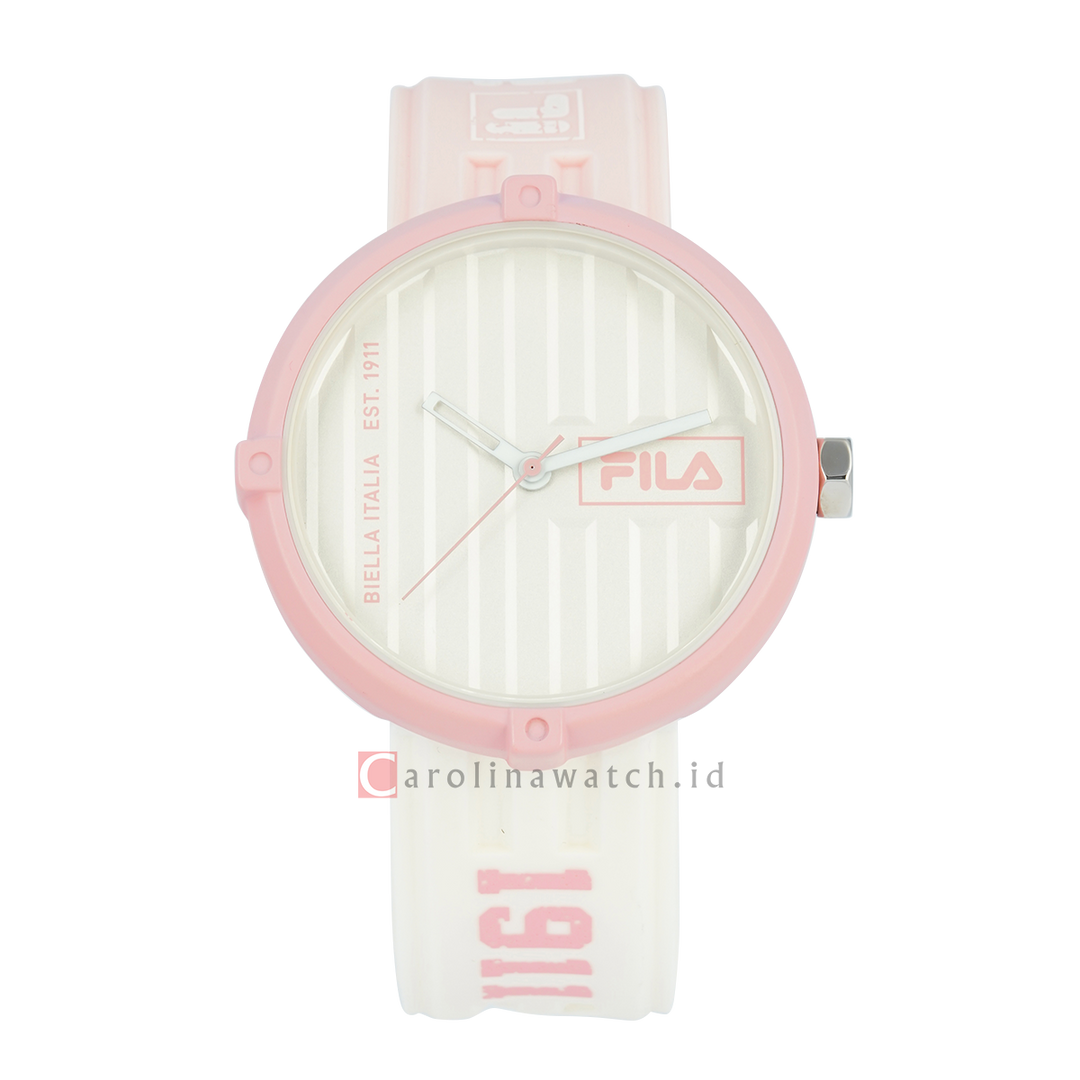 Jam Tangan FILA Italia Biella FL38338-106 Unisex Container Silver Dial Dual Color Rubber Strap