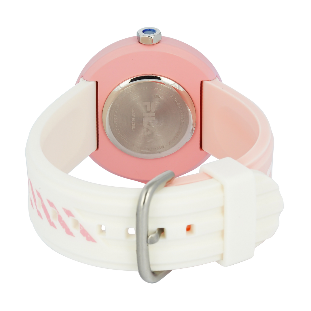 Jam Tangan FILA Italia Biella FL38338-106 Unisex Container Silver Dial Dual Color Rubber Strap