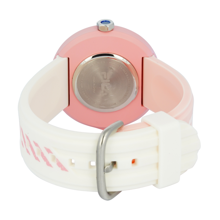 Jam Tangan FILA Italia Biella FL38338-106 Unisex Container Silver Dial Dual Color Rubber Strap