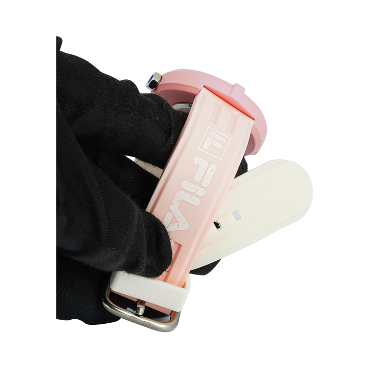 Jam Tangan FILA Italia Biella FL38338-106 Unisex Container Silver Dial Dual Color Rubber Strap