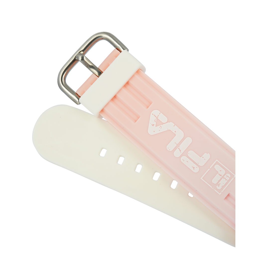 Jam Tangan FILA Italia Biella FL38338-106 Unisex Container Silver Dial Dual Color Rubber Strap