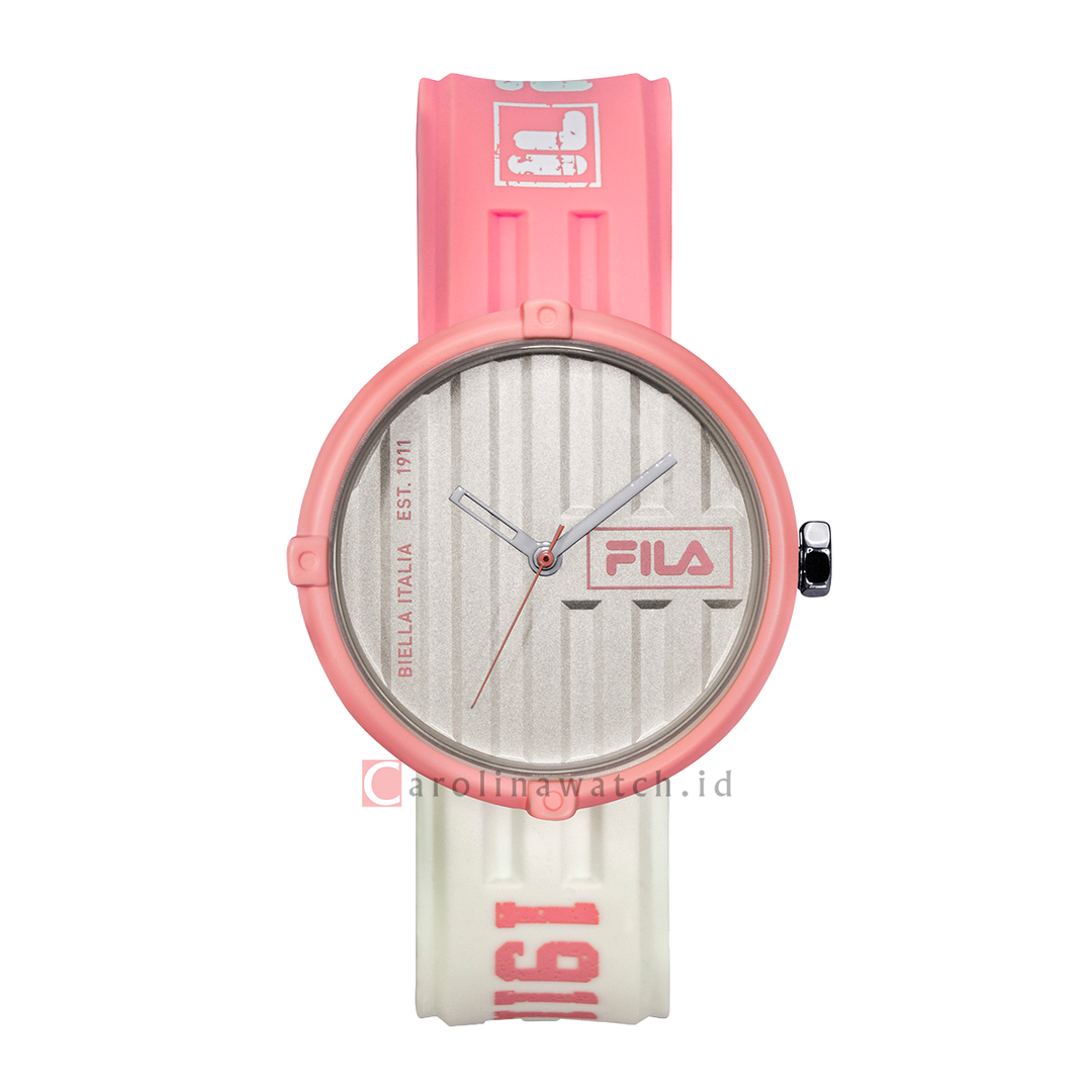 Jam Tangan FILA Italia Biella FL38338-106 Unisex Container Silver Dial Dual Color Rubber Strap