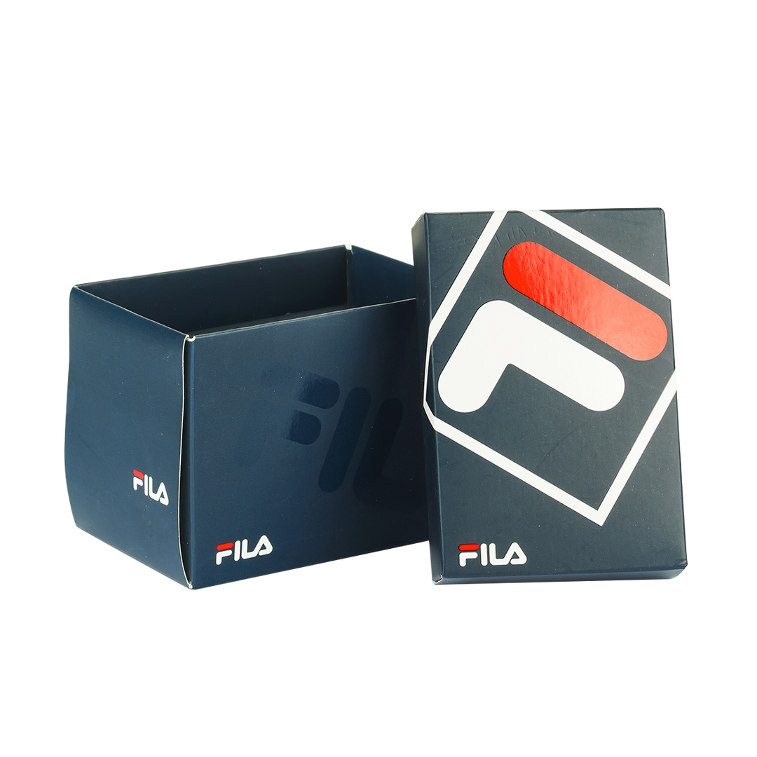 Jam Tangan FILA Italia Biella FL38338-106 Unisex Container Silver Dial Dual Color Rubber Strap