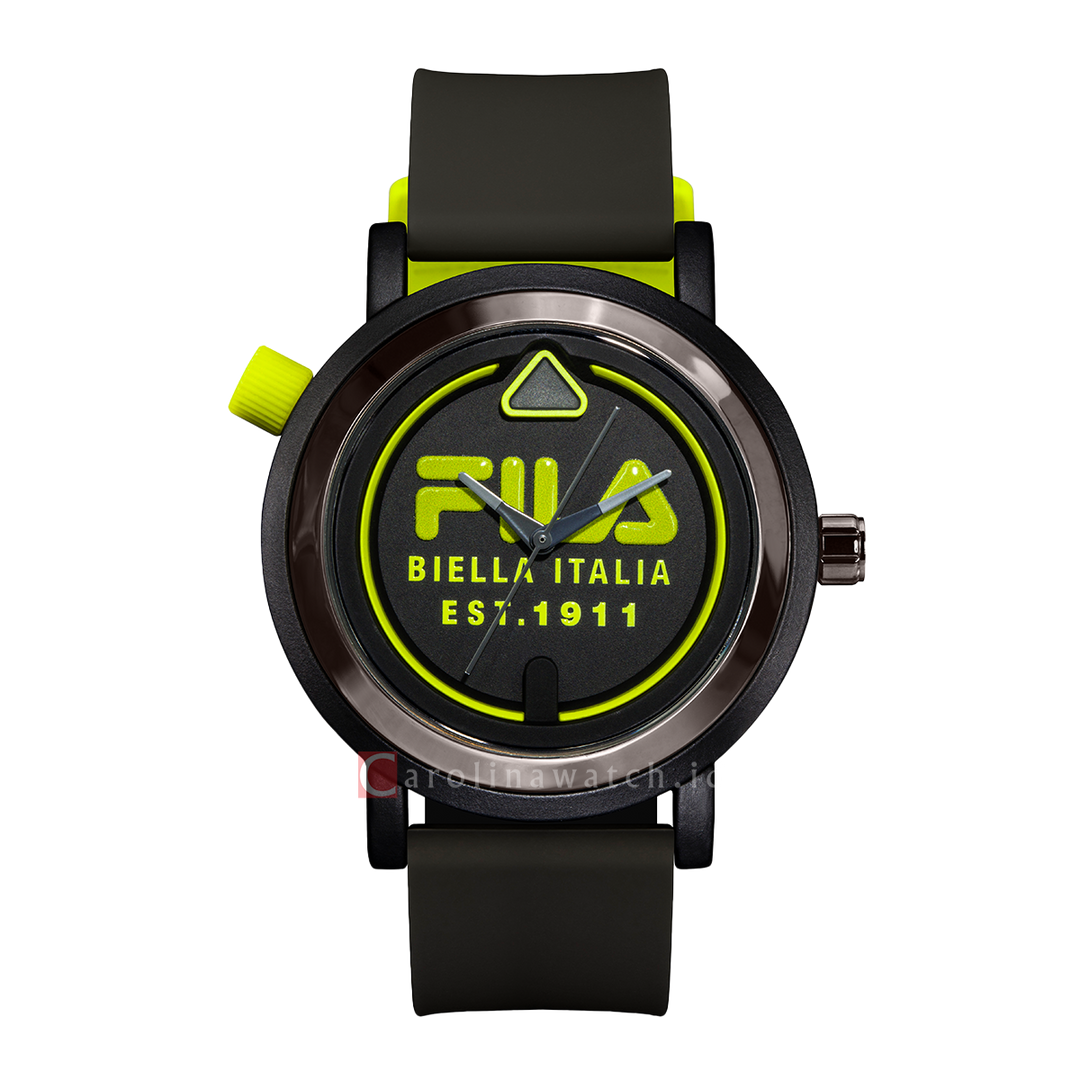 Jam Tangan FILA Italia Biella FL38341-003 Unisex My-Turn Black Dial Black Rubber Strap