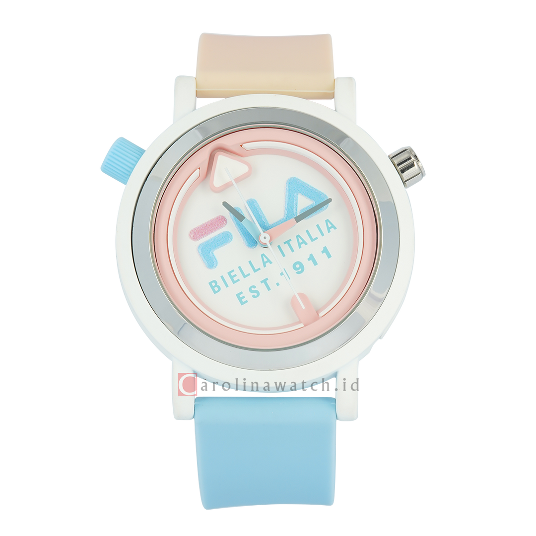 Jam Tangan FILA Italia Biella FL38341-006 Unisex My-Turn White Dial Dual Color Rubber Strap