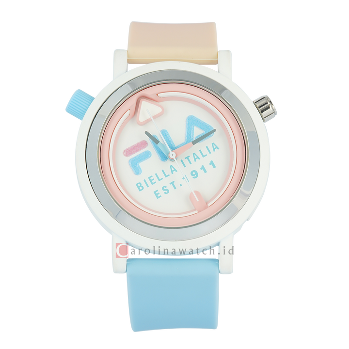 Jam Tangan FILA Italia Biella FL38341-006 Unisex My-Turn White Dial Dual Color Rubber Strap