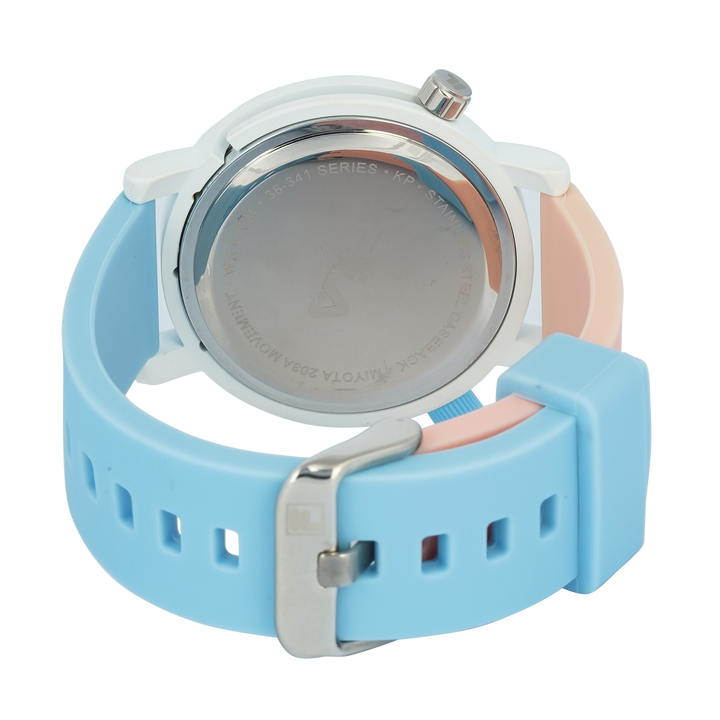 Jam Tangan FILA Italia Biella FL38341-006 Unisex My-Turn White Dial Dual Color Rubber Strap