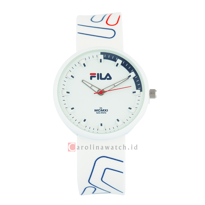 Jam Tangan FILA FL38344-001 Unisex White Dial White Rubber Strap