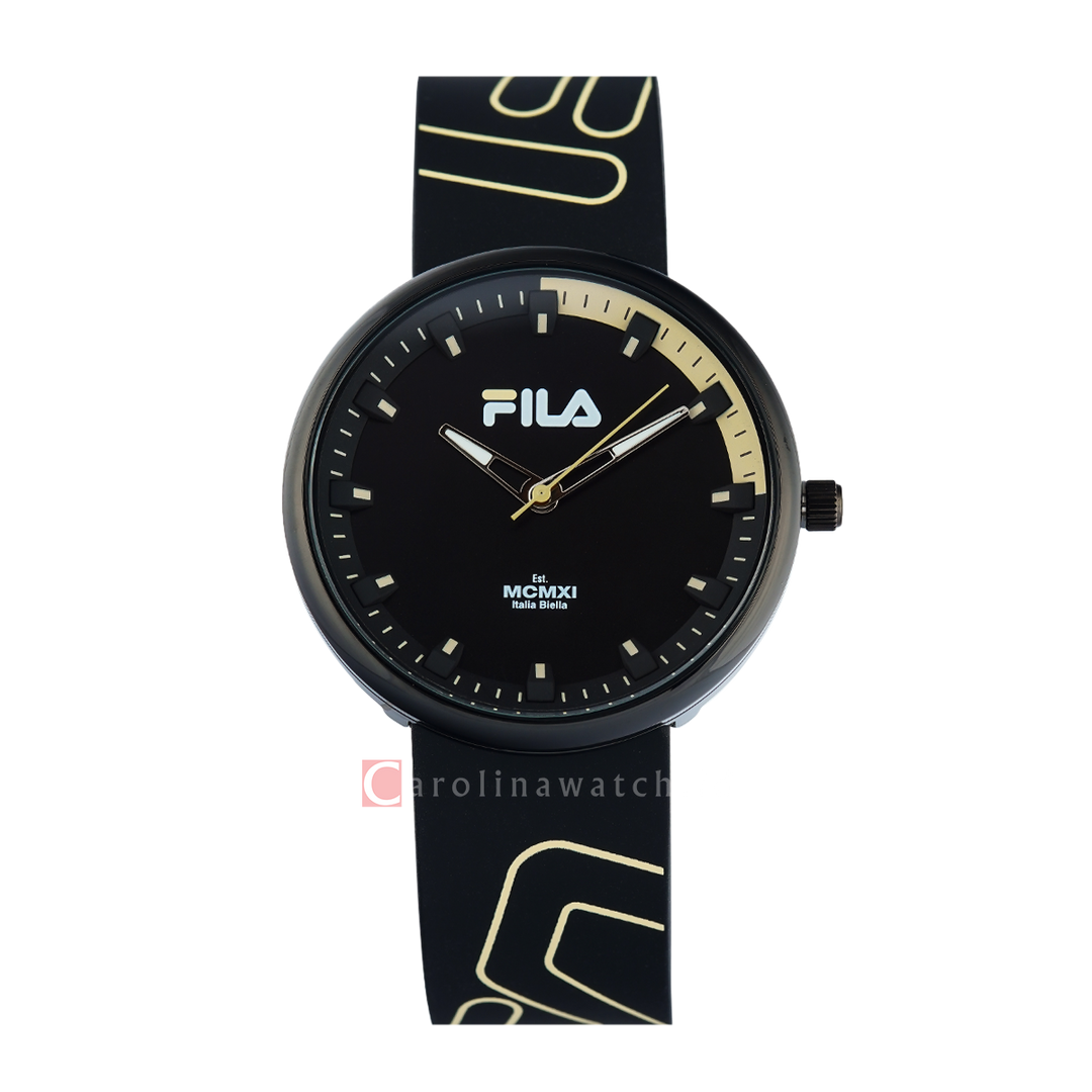 Jam Tangan FILA FL38344-002 Unisex Black Dial Black Rubber Strap