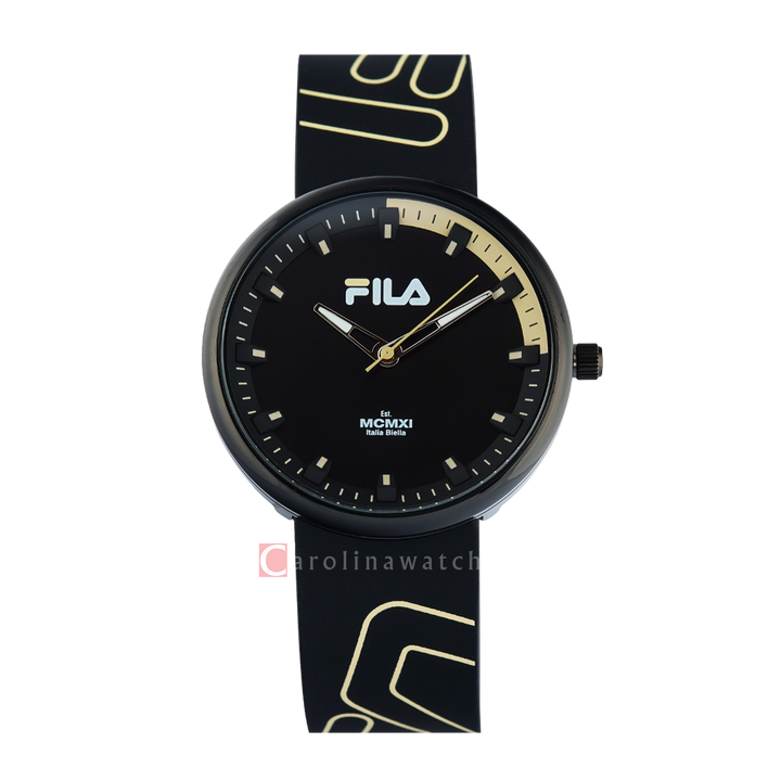 Jam Tangan FILA FL38344-002 Unisex Black Dial Black Rubber Strap