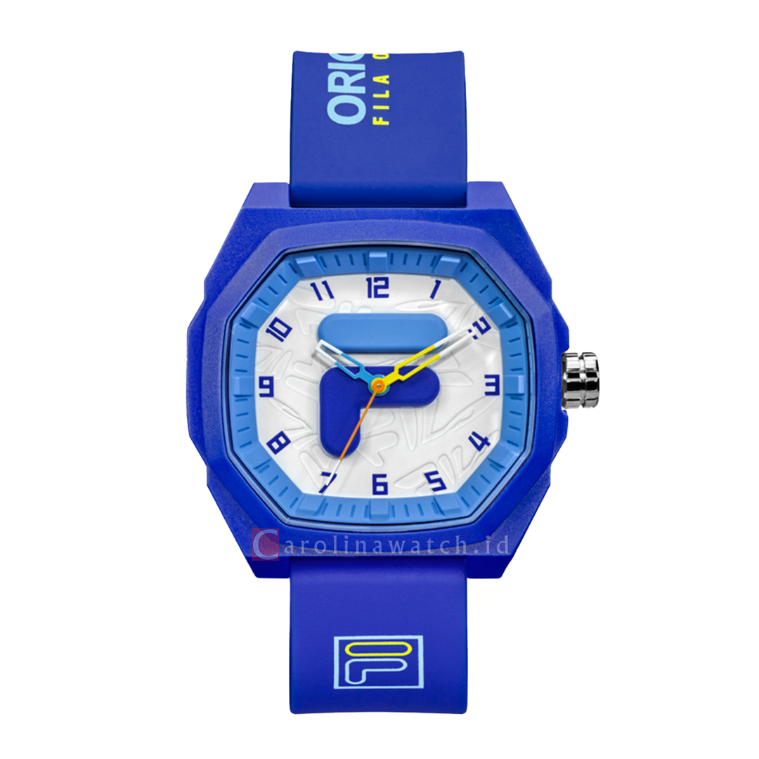 Jam Tangan FILA FL38348-002 Unisex White Dial Blue Rubber Strap