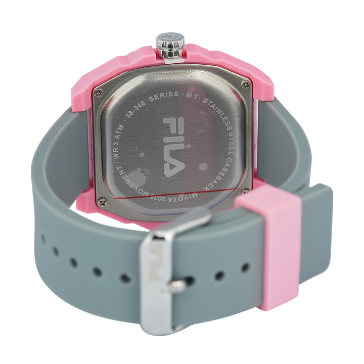 Jam Tangan FILA FL38348-004 Unisex Grey Dial Dual Color Rubber Strap