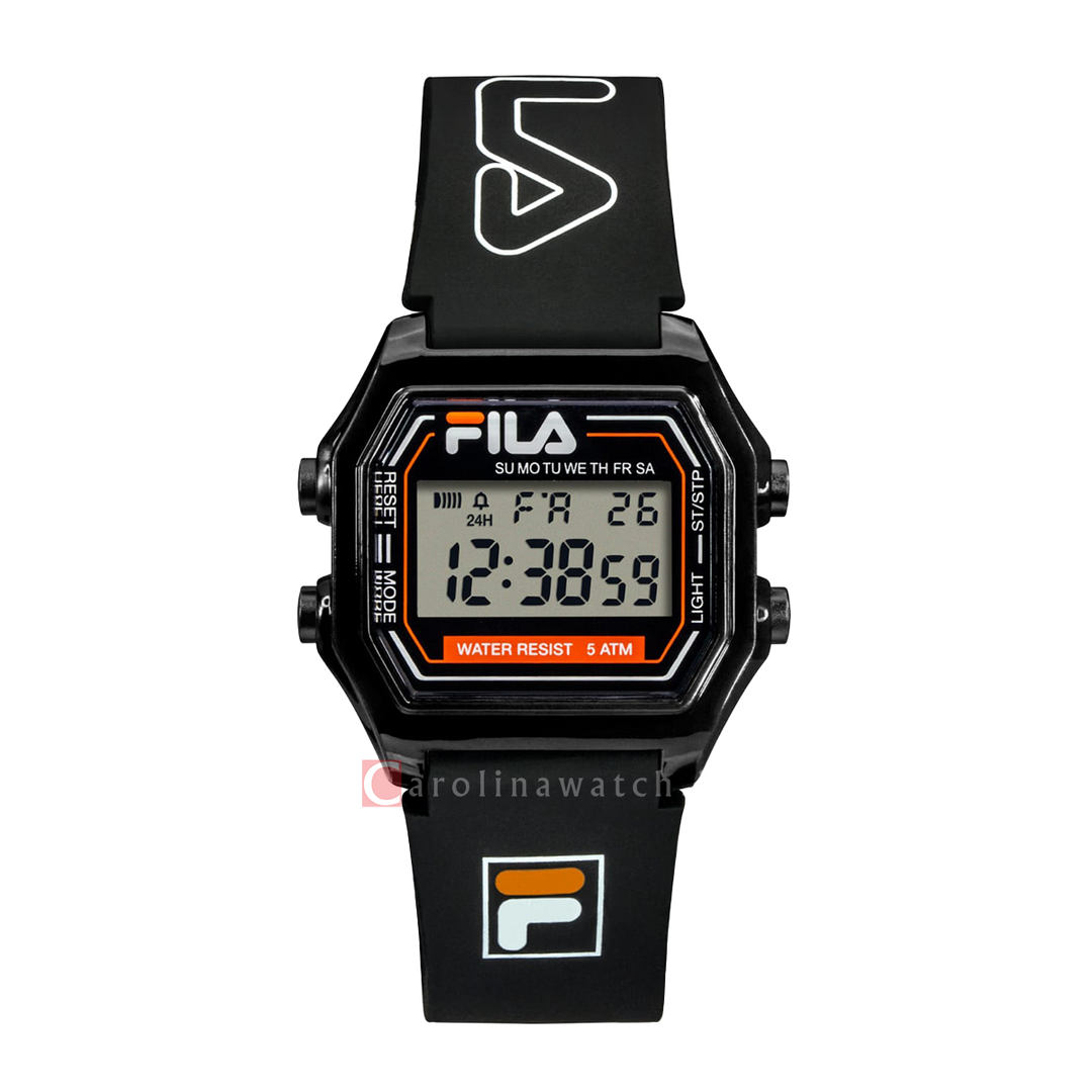 Jam Tangan FILA FL38349-002 Unisex Digital Dial Black Rubber Strap