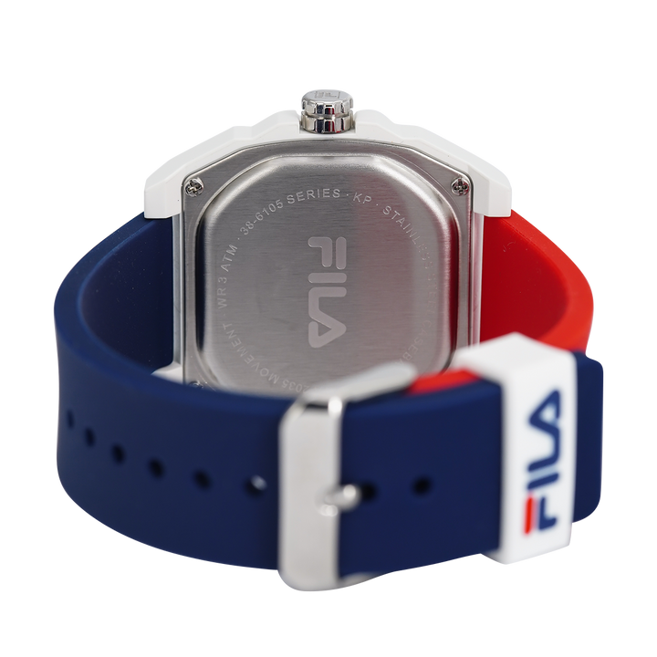 Jam Tangan FILA FL386105-002 Unisex White Dial Dual Color Rubber Strap