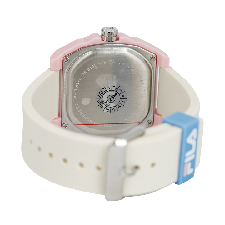 Jam Tangan FILA FL386105-008 Unisex White Dial Dual Color Rubber Strap