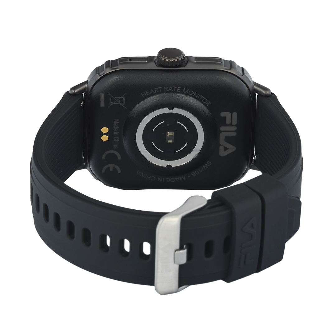 Jam Tangan FILA Smartwatch FL38SW10 Unisex Full Screen Touch Display Black Silicone Strap