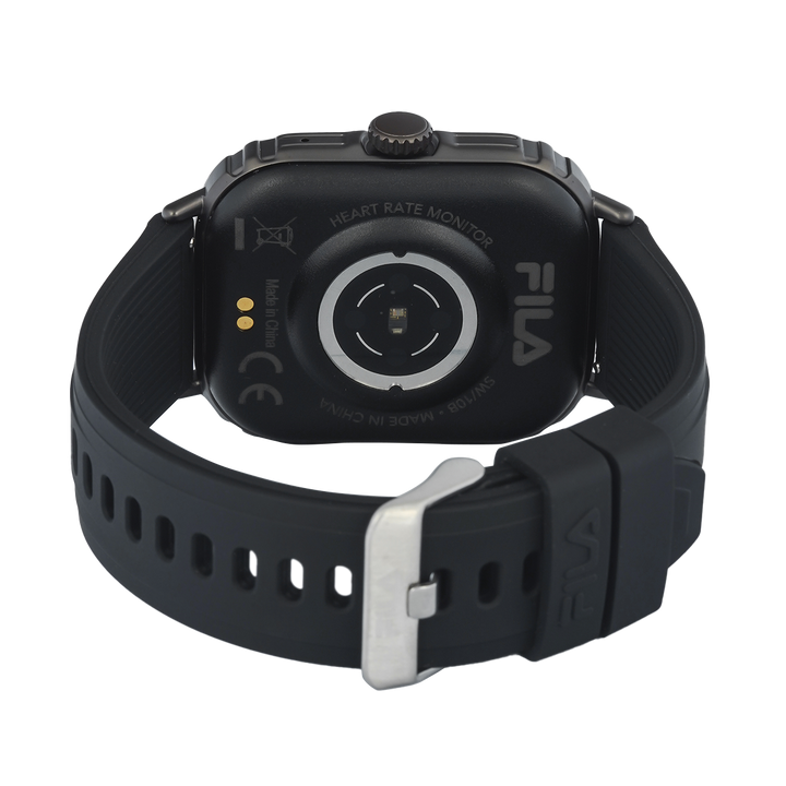 Jam Tangan FILA Smartwatch FL38SW10 Unisex Full Screen Touch Display Black Silicone Strap