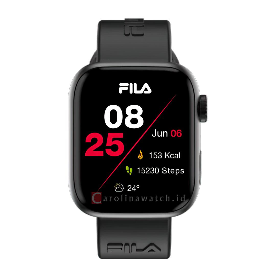 Jam Tangan FILA Smartwatch FL38SW35B Unisex Full Screen Touch Display Black Rubber Strap
