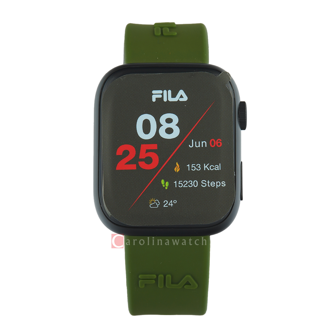 Jam Tangan FILA Smartwatch FL38SW35GR Unisex Full Screen Touch Display Green Rubber Strap