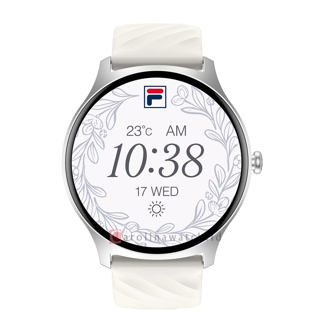 Jam Tangan Fila Smart Watch FL38SW39W Unisex Full Screen Touch Display White Silicone Strap
