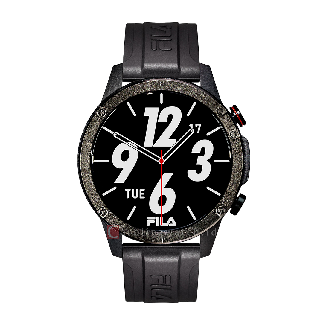 Jam Tangan FILA Smartwatch FL38SW50 Unisex Full Screen Touch Display Black Rubber Strap