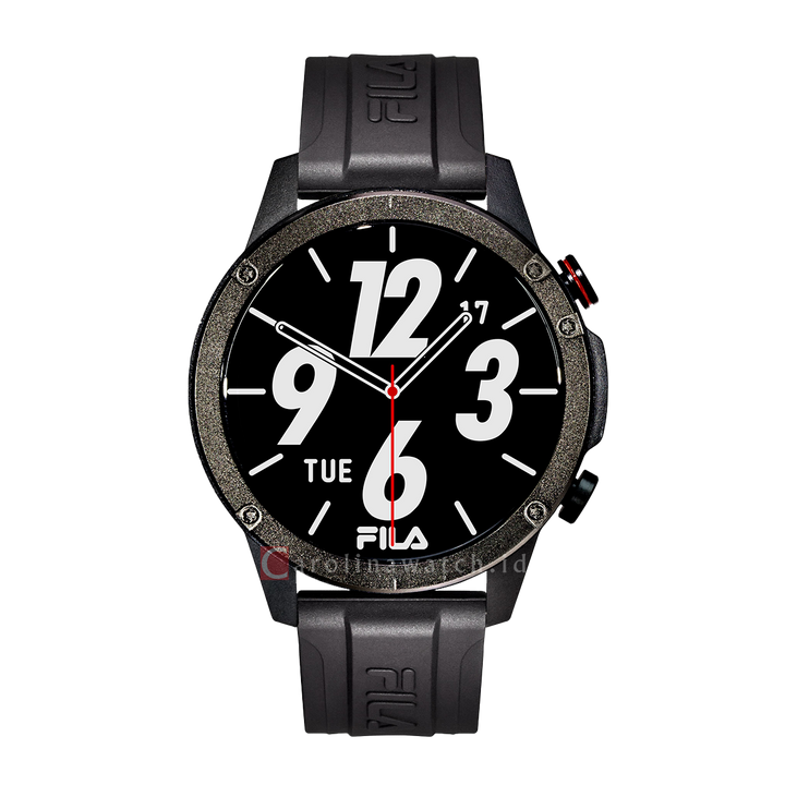 Jam Tangan FILA Smartwatch FL38SW50 Unisex Full Screen Touch Display Black Rubber Strap