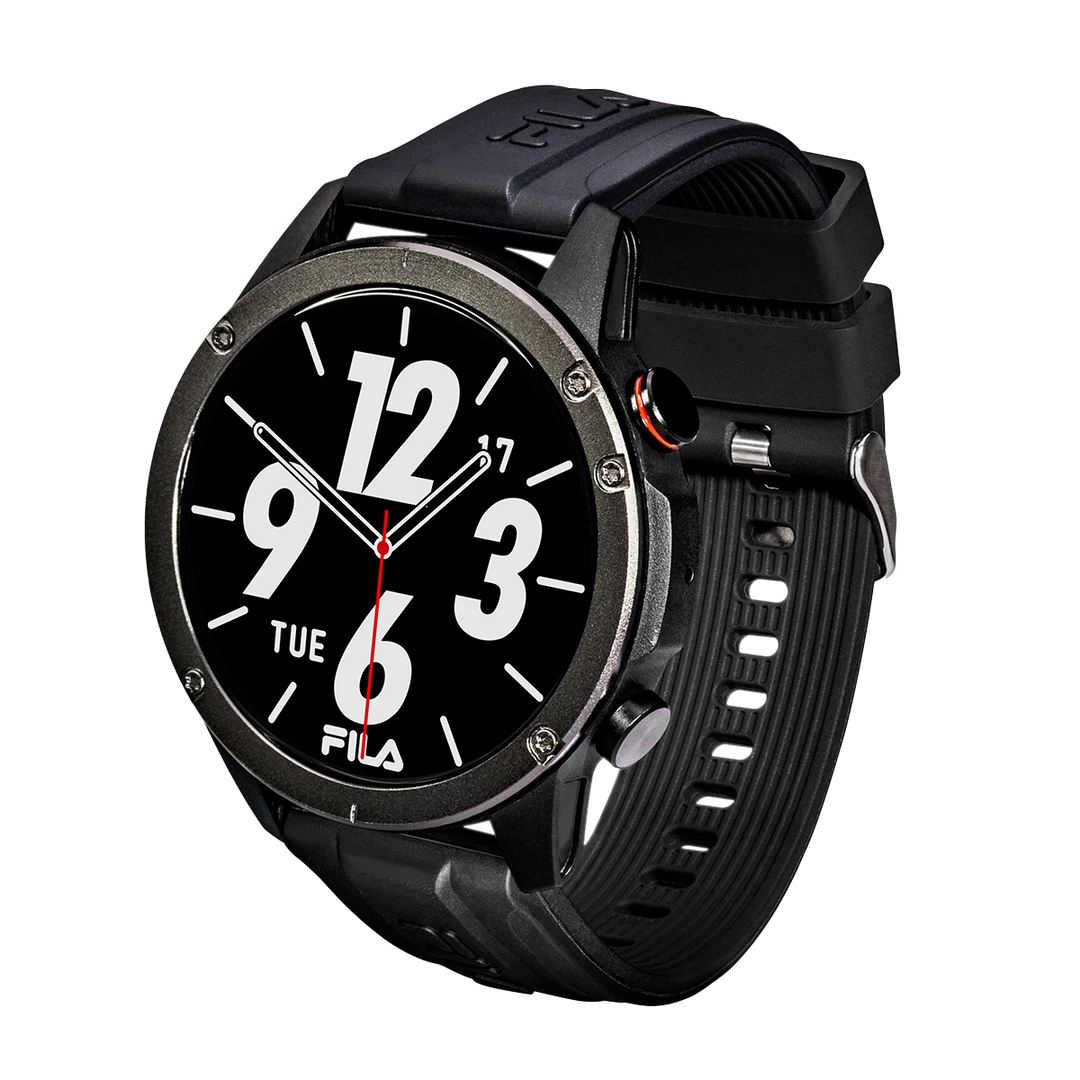 Jam Tangan FILA Smartwatch FL38SW50 Unisex Full Screen Touch Display Black Rubber Strap