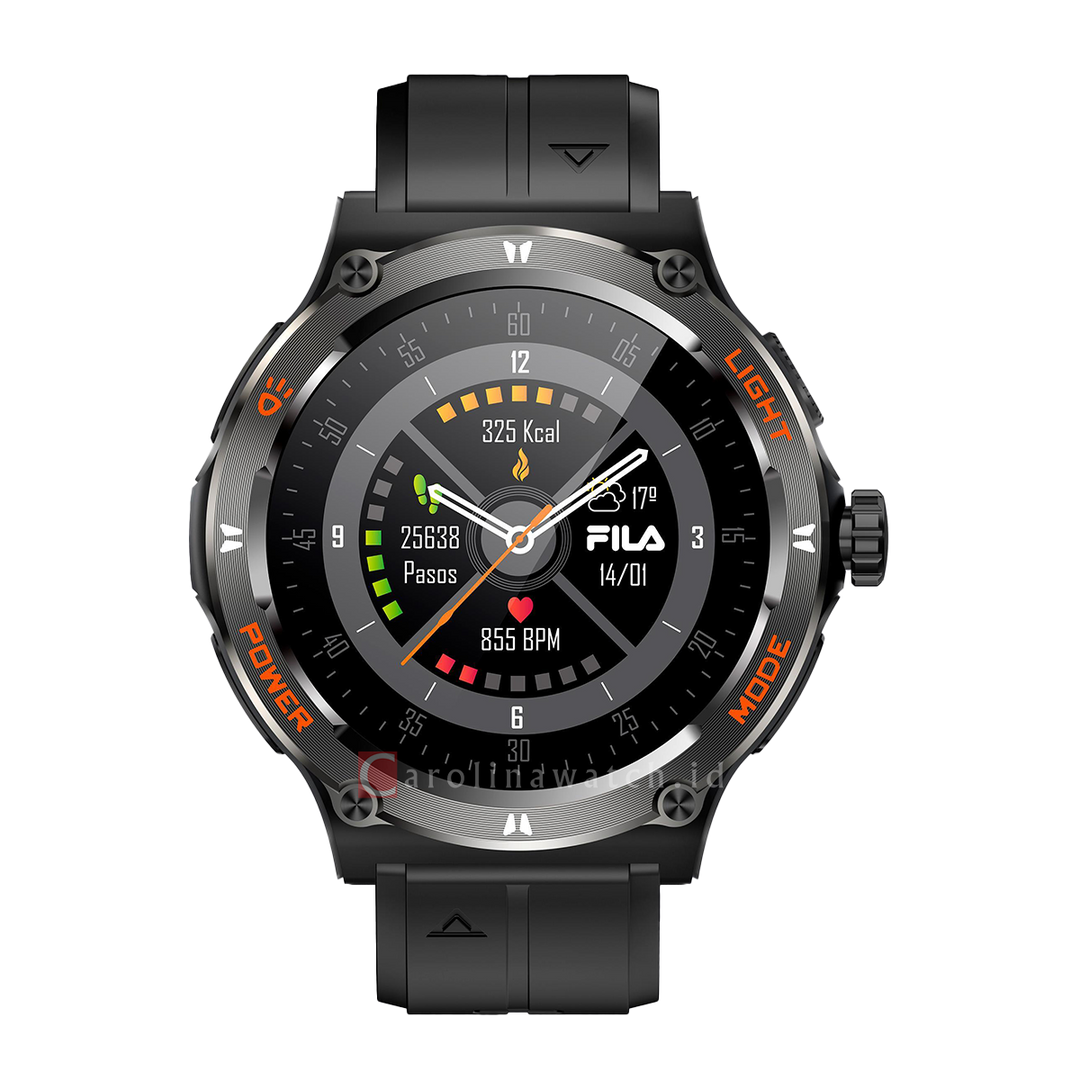 Jam Tangan FILA Smartwatch FL38SW56 Unisex Black Silicone + Free Strap