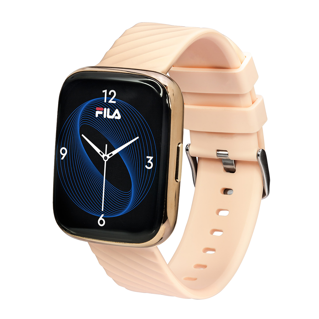 Jam Tangan FILA Smartwatch FLSW40G Unisex Full Screen Touch Display Peach Rubber Strap