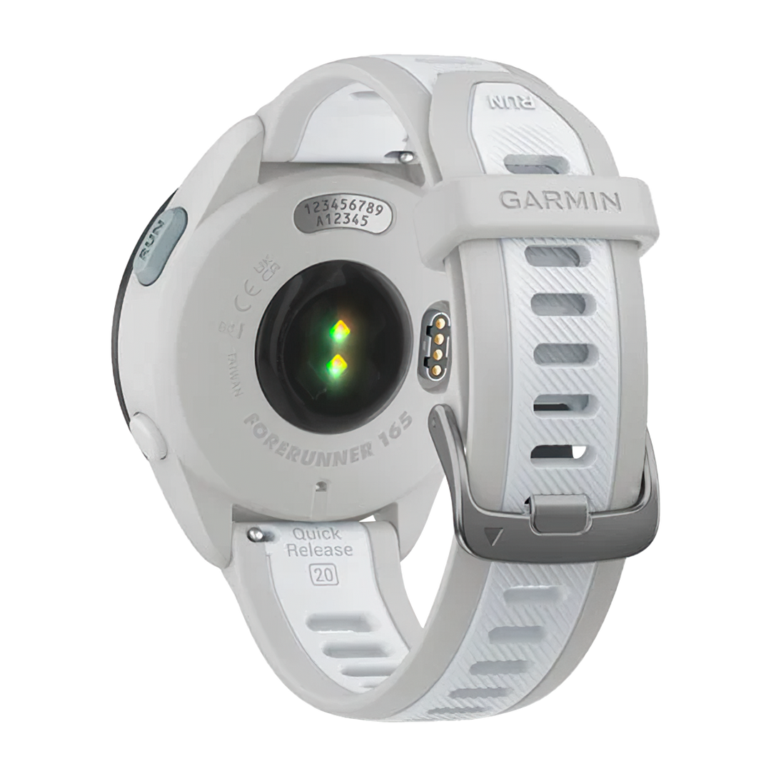 Jam Tangan Garmin Forerunner 165 FORERUNNER165MISTGREYWHTSTN Unisex GPS Running Watch with Heart Rate Monitor